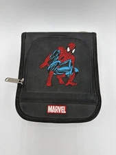 Vintage Naki Marvel Spider-Man Travel 24 Game Disc & Memory Card Zip Case Rare