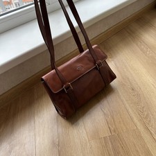 Borsa a tracolla vintage The Bridge in pelle marrone Y2K Made in Italy