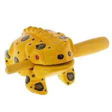 3.5" Wooden Frog Guiro Rasp Instrument - Percussion Musical Tone Block Craft ...