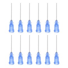Punta Dispensadora Aguja para Líquido Pegamento Pistola, 22G 1", 20uds (Azul)