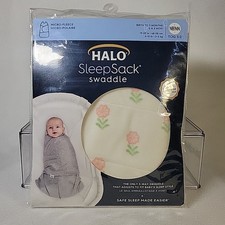 HALO SleepSack Swaddle Newborn NB 0-3M Micro-Fleece Pink Floral TOG 3.0
