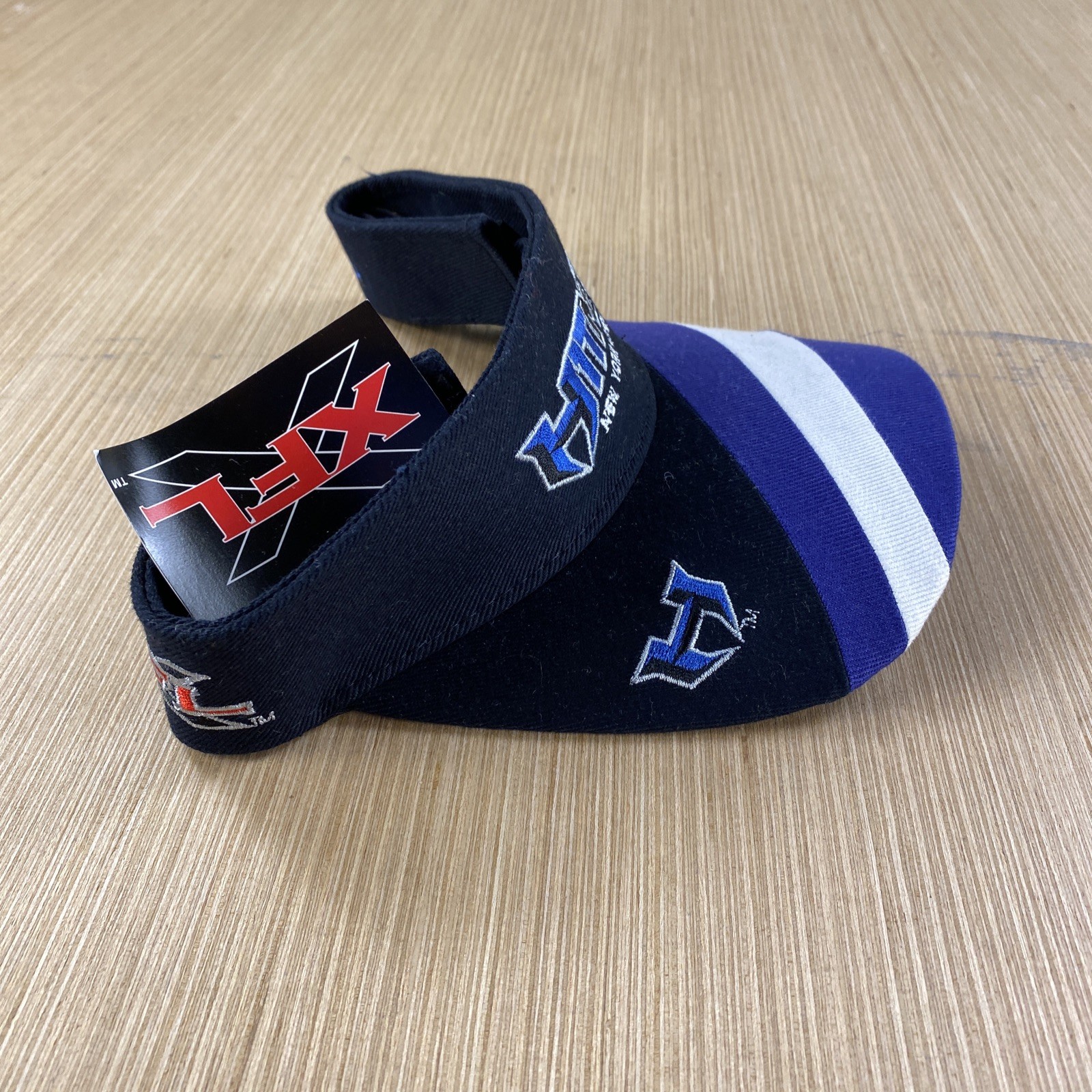 Vintage Drew Pearson XFL Visor Mens One Size Black Hat Cap Strapback Football image 5