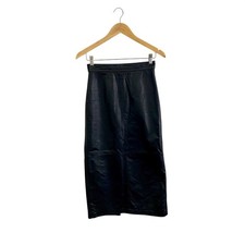 Vintage Limited Express Black Leather Skirt High Waist Midi 7 Goth Boho 90s FLAW