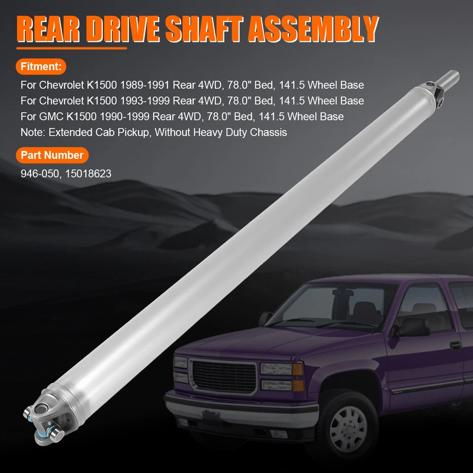 Rear Driveshaft Prop Shaft Assembly for GMC K1500 1989-1999 Chevrolet K1500 4WD Foto 2 de 4