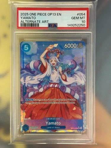 ONE PIECE OP13- 054 CARRYING ON HIS WILL #054 YAMATO ALTERNATE ALT ART PSA 10