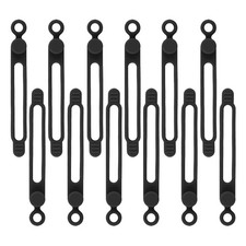 12Pcs Black Silicone Cable Ties - Reusable, Organize Electronic Black-12pcs
