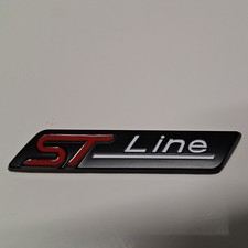 ford st line metal badge ,emblem, red black and white. 