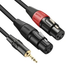 Dual XLR Female to 3.5mm YSplitter Cable for Audio Mic 1 Meter