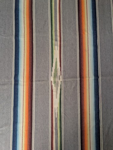Wonderful 1940s Woven Mexican Saltillo Serape Blanket 89"x57" - Picture 3 of 7