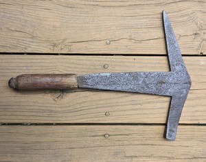 Antique Slate Hammer, Zax, Cast Iron, Blacksmith, c. 1780-1820