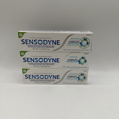 Sensodyne Complete Protection Sensitive Toothpaste For Gingivitis, 3.4 oz 3 Pack