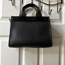 DKNY Women's Small Black Cassandra Convertible Crossbody East West Tote Handbag