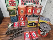 K800- Lot of Vintage empty TOBACCO ADVERTISING CAN TINS estate find