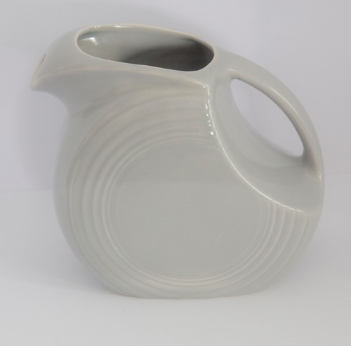 Fiesta Homer Laughlin Large Disk Pitcher-Gray-67 OZ-7.5” Tall-EX