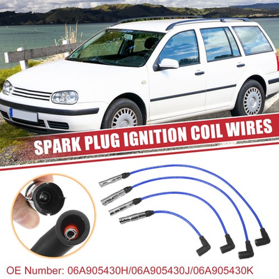 #ad #ad 4 Pcs Spark Plug Wire Ignition Coil Cable No.06A905430K for VW Beetle Golf 2.0L $21.37