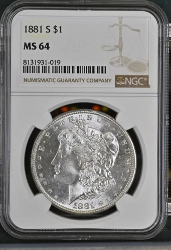 1881 S Morgan Silver Dollar NGC MS-64
