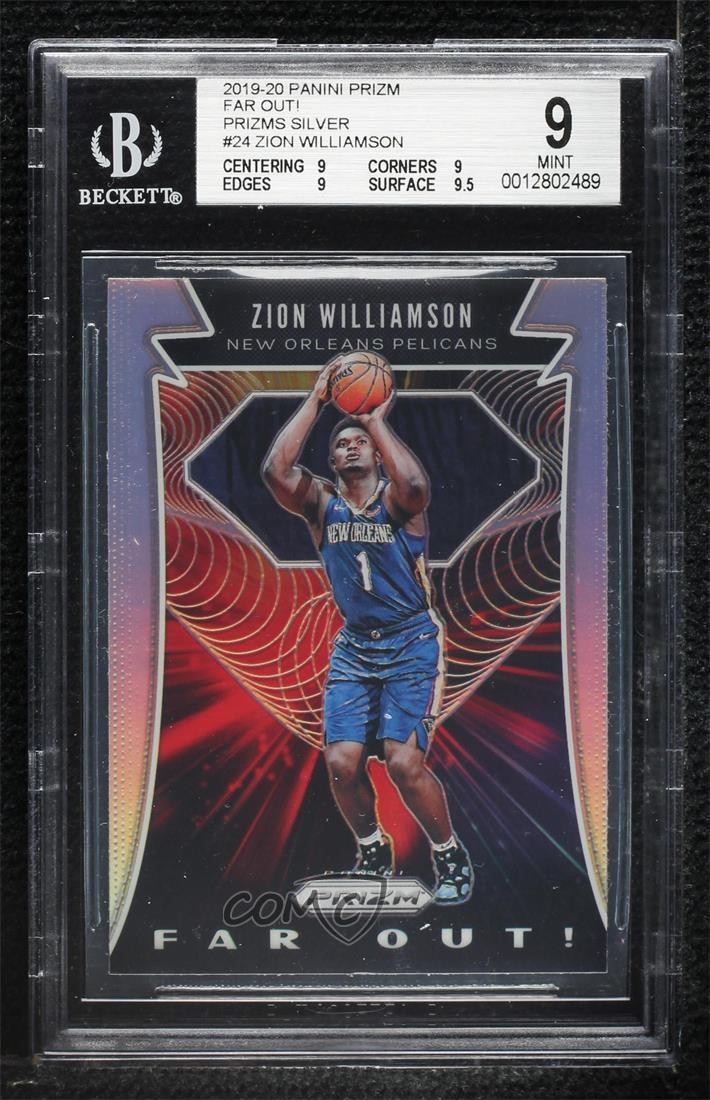 2019-20 Panini Prizm Far Out! Silver Prizm Zion Williamson #24 BGS 9 MINT 0ls