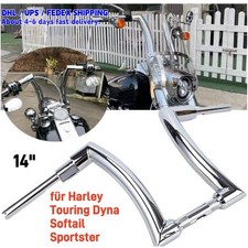 14"Rise 2"Ape Chrom Hanger Lenker für Harley Dyna Softail Fat Boy Road King 883