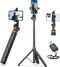 62" Phone Tripod, Tripod for Iphone & Selfie Stick with Remote, Extendable Cell