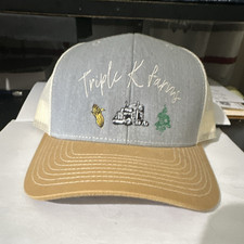 Triple K Farms Trucker Hat Gray/Tan/White Ric...