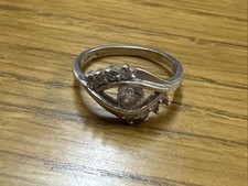 Sterling Silver Cluster Engagement Type Ring Size J 1/2