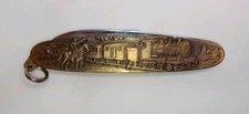 VINTAGE ARNEX SOLINGEN GERMANY LOCOMOTIVE TRAIN COWBOY RAILROAD WATCH FOB KNIFE