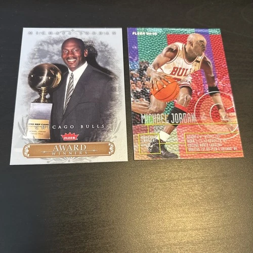 MICHAEL JORDAN 1995 Fleer #22 & 2007 Fleer Award #AW11 Bulls Basketball (f7)