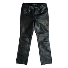 VTG Fall 00 GAP Black Leather Bootcut Pants Y2K Motorcycle Women  s Sz 6