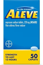 Aleve Pain Relief Naproxen Sodium Caplets 220mg NSAID 50 Count