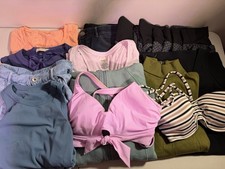 Lot of 15 NWOT Women's Clothing Bundle Mixed Leggings Dresses Jeans Swim