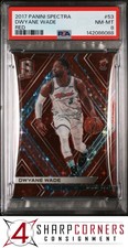 2017 PANINI SPECTRA RED PRIZM #53 DWYANE WADE HEAT HOF #/75 POP 1 PSA 8