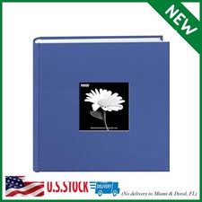 Fabric Frame Cover Photo Album 200 Pockets Hold 4x6 Photos, Sky Blue