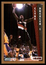 Clyde Drexler 1992-93 Fleer #186 Trail Blazers NBA READ FREE SHIP AutographDen