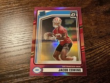 #424 2024 Panini Donruss Jacob Cowing Rookie Pink Optic Preview RC #378 49ers