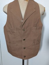 Mens XL Scully brown canvas western vest