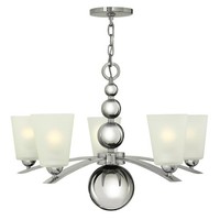 Weiß Nickel Lackiert Glamour Klassisch Leuchter Kronleuchter 5X60W/E27