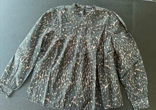 Rails Blouse Black & Tan Print Size XS