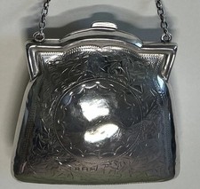 Antique sterling silver finger purse - 1915