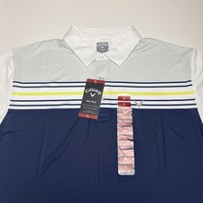 NWT Callaway Men's Opti-Dri Golf Polo Shirt 962 Peacoat / Daiquiri Green Sz XL