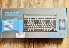 Wireless Keyboard Mouse Combo Set White Ultra-Thin 2.4G Bluetooth Rechargeable