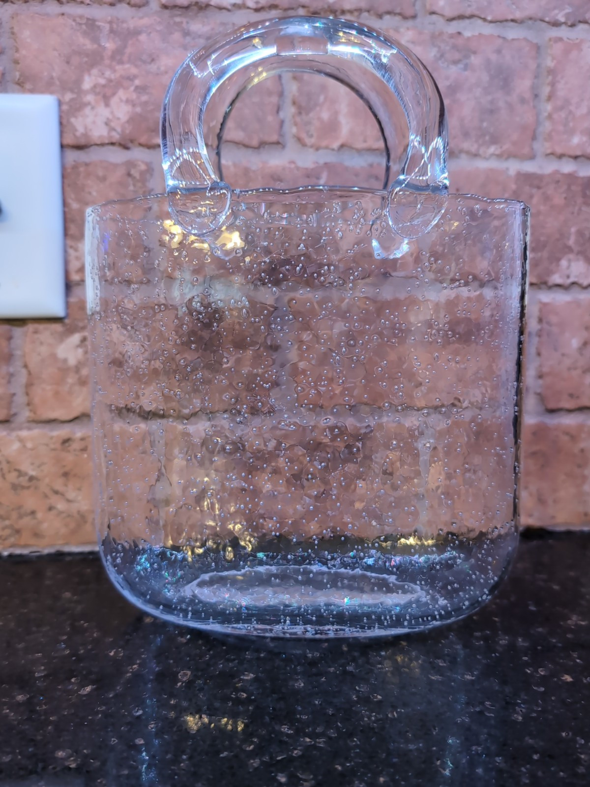 Handmade Bubble Glass Vase Bowl for Flowers Home Decor-image