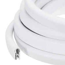19.7 ft x 17mm x 10mm Rubber Edge Trim Guard with Metal Clips, White