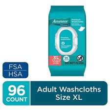 Disposable Pre-Moistened XL Washcloths for Adults 96 Count Soft and Gentle
