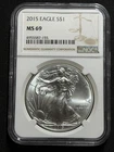 2015 $1 American Silver Eagle NGC MS69 Brown Label!!!!!!