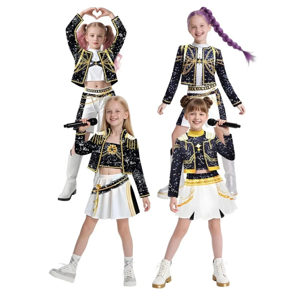 Kids Girls KPop Demon Hunters Costume Rumi Mira Zoey Cosplay Halloween Outfits - image 4 of 4