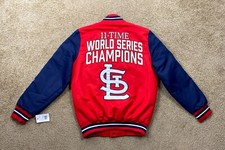 ST. LOUIS CARDINALS 11 TME WORLD SERIES CHAMPIONS Polyester Jacket   2X