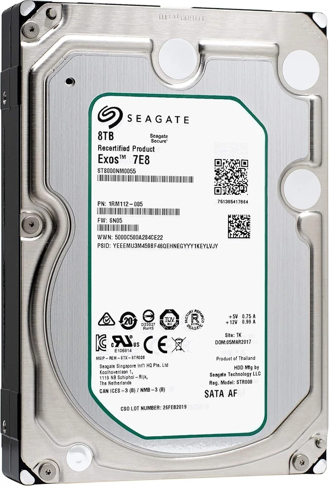 Seagate 8TB 3.5" Hard Drive ST8000NM0055 7200RPM SATA III Internal - Image 2 of 4