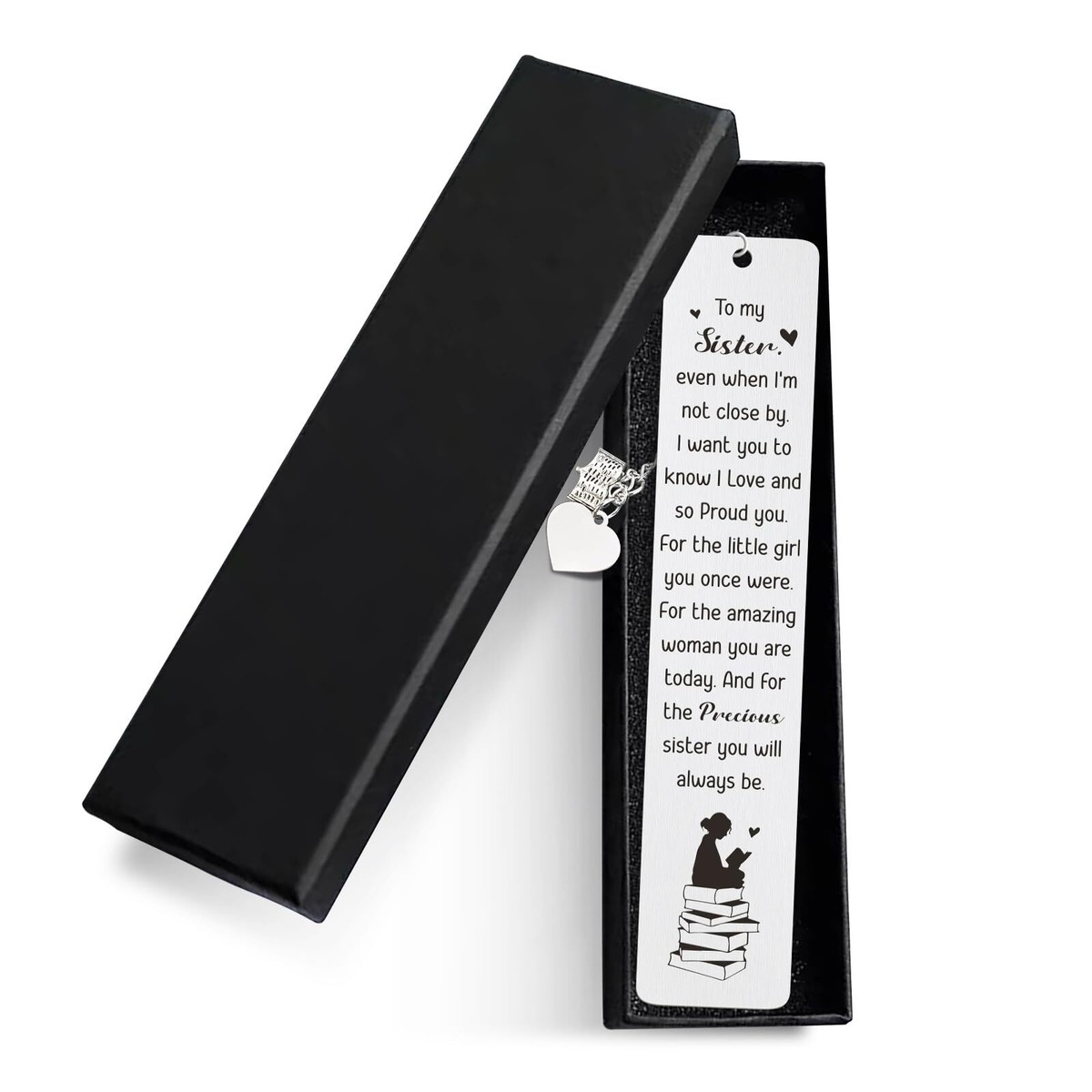 Best Friend Bookmark - Stainless Steel Sister By Heart Gift For Book Lovers