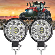 Pair 3.3 Led Work Light Cab Driving Lamp Flood Fit Case Ih New Holland Tractor