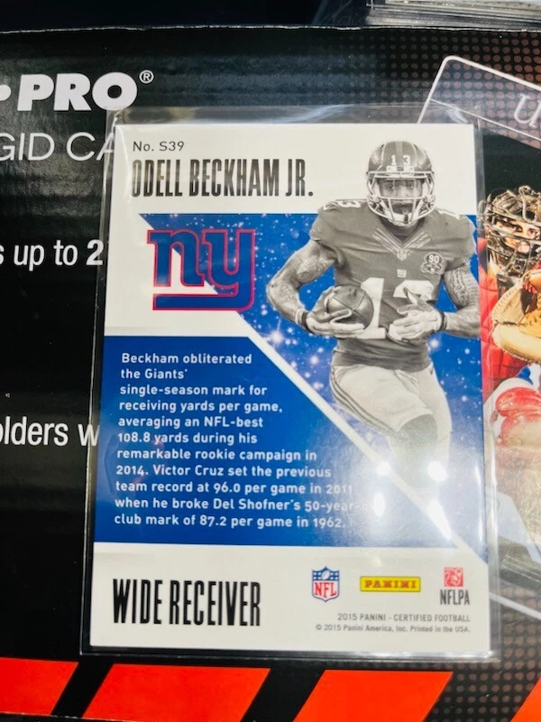 2015 Certified Stars Odell Beckham Jr. #S39. Giants Ravens  V843 - Image 2 of 2